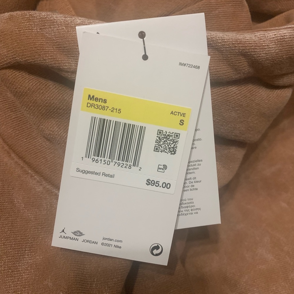 NIKE Air JORDAN Flight Hoodie Mens Mineral Clay White Statement Fleece - Picture 7 of 7